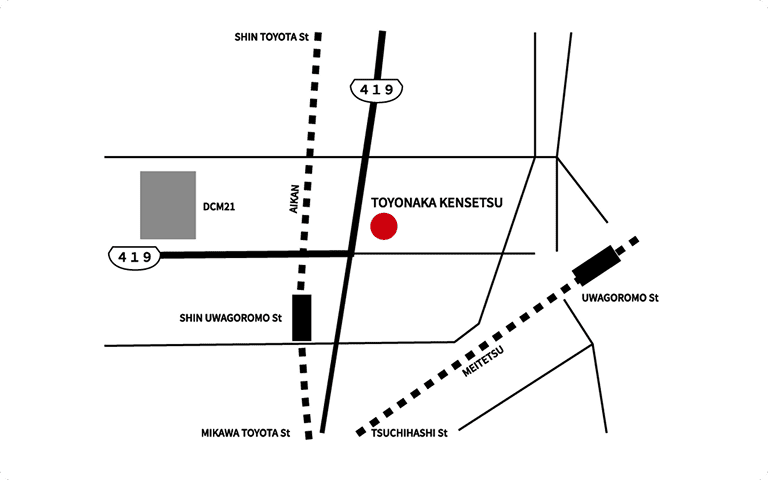 有限会社豊中建設の地図画像
